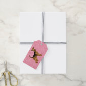 Airedale Terrier Hondenliefde Met Roze Hart Patroo Cadeaulabel (Met Touw)