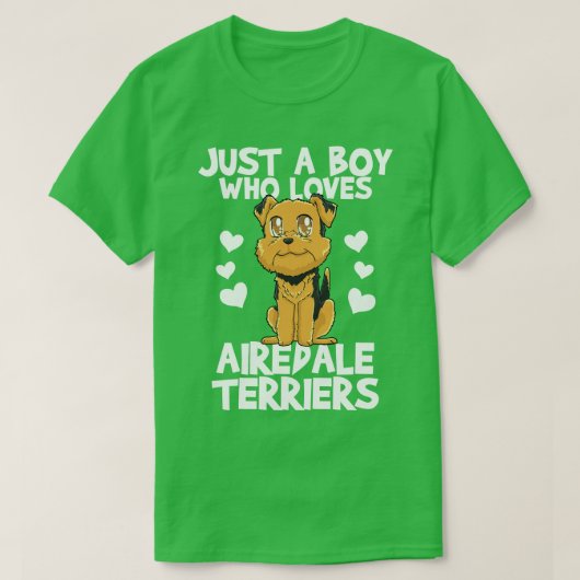 Airedale Terrier Hondenliefhebber Kawaii T-shirt (Design voorkant)