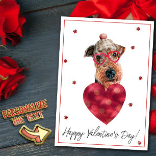 Airedale Terrier Hondenliefhebber Valentijns Cadea Feestdagenkaart