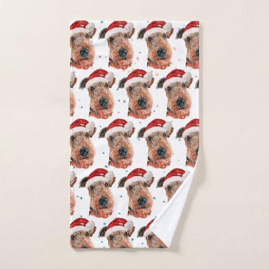 Airedale Terrier hondenras Kerstmis Handdoek (Handdoek)