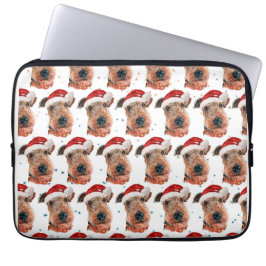 Airedale Terrier hondenras Kerstmis Laptop Sleeve