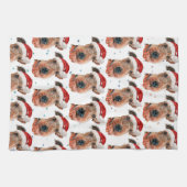 Airedale Terrier hondenras Kerstmis Theedoek (Horizontaal)