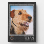 Airedale Terrier Hondenras Memorial Plaque Fotoplaat (voorkant)