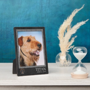 Airedale Terrier Hondenras Memorial Plaque Fotoplaat