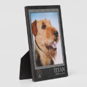 Airedale Terrier Hondenras Memorial Plaque Fotoplaat (Zijkant)