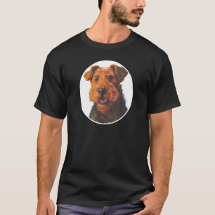 Airedale Terrier Hondenras olieverfschilderij stij T-shirt