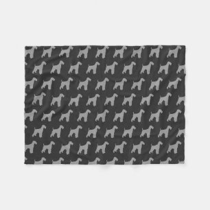Airedale Terrier hondenras silhouet patroon Fleece Deken