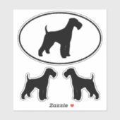 Airedale Terrier Hondenras Silhouet Stickers (Vel)