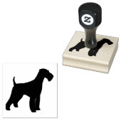 Airedale Terrier Hondenras Silhouette Rubberstempel (Gestempeld)