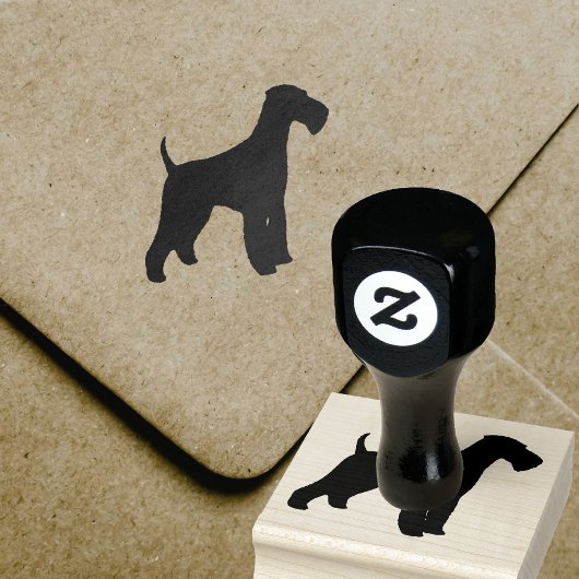 Airedale Terrier Hondenras Silhouette Rubberstempel