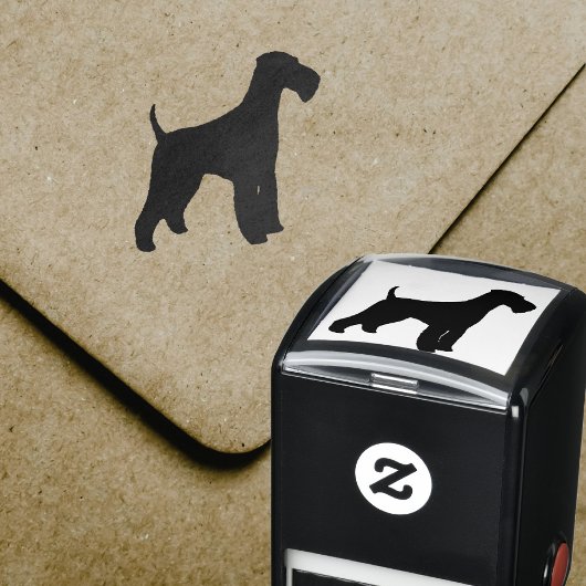 Airedale Terrier Hondenras Silhouette Zelfinktende Stempel