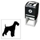 Airedale Terrier Hondenras Silhouette Zelfinktende Stempel (In situ)