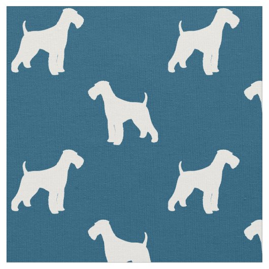 Airedale Terrier Hondenras Silhouettes Pattern Stof (Close Up)