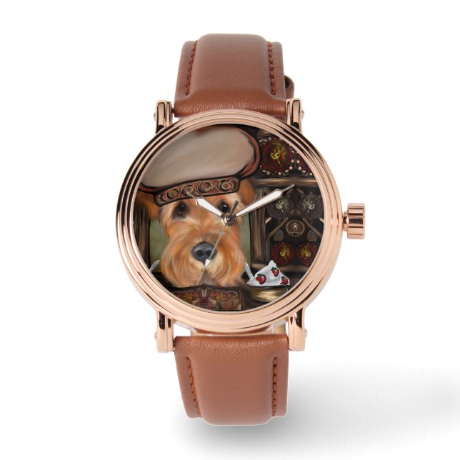 AIREDALE TERRIER HORLOGE (Voorkant)