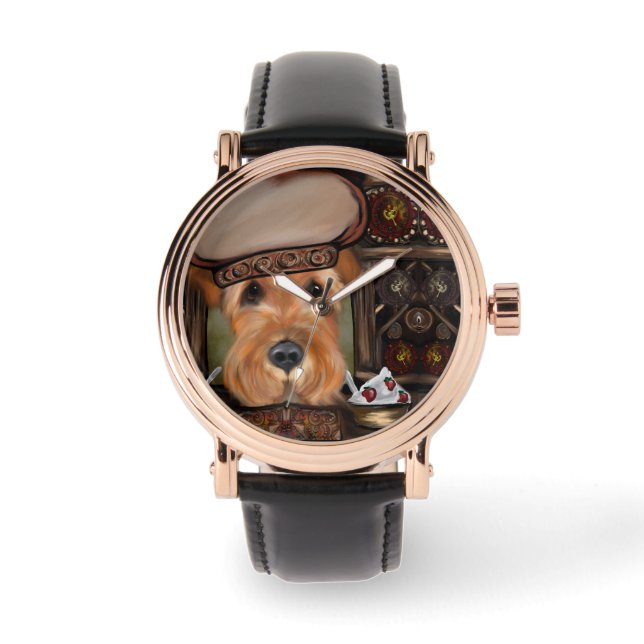 AIREDALE TERRIER HORLOGE (Voorkant)