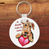 Airedale Terrier houdt mijn hart vast Sleutelhanger (Voorkant)