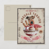 Airedale Terrier Ice-crème Funny Frozen behandelin Briefkaart (Voorkant / Achterkant)