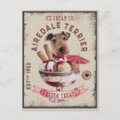 Airedale Terrier Ice-crème Funny Frozen behandelin Briefkaart (Voorkant)