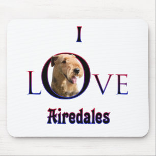 Airedale Terrier Ik Liefde Muismat