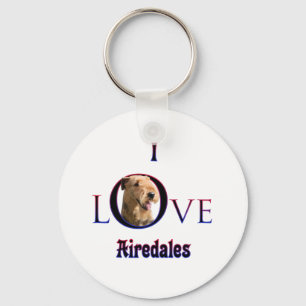 Airedale Terrier Ik Liefde Sleutelhanger