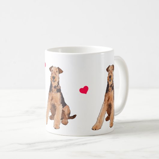 Airedale Terrier Illustrated Coffee Mok (Voorkant rechts)