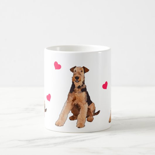 Airedale Terrier Illustrated Coffee Mok (Center)