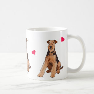 Airedale Terrier Illustrated Coffee Mok