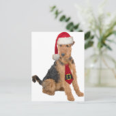 Airedale Terrier in het Pet van de Kerstman Feestdagenkaart (Staand voorkant)