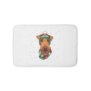 Airedale Terrier in kerst pet Badmat