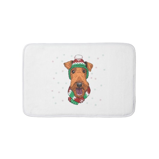 Airedale Terrier in kerst pet Badmat (Voorkant)