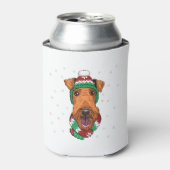 Airedale Terrier in kerst pet Blikjeskoeler (Blikje Voorkant)