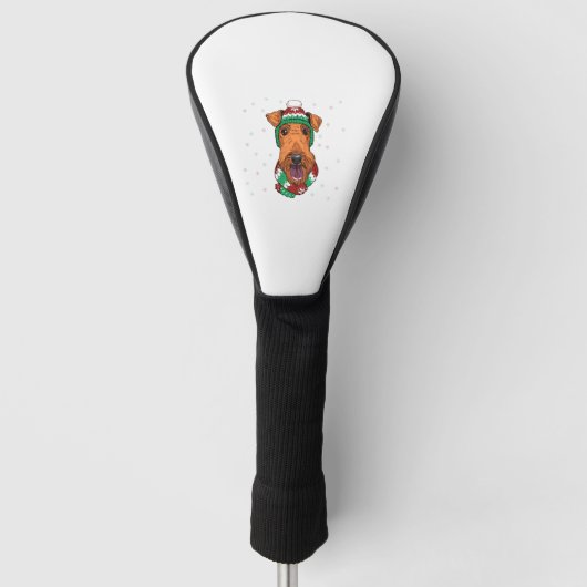 Airedale Terrier in kerst pet Golfheadcover (Voorkant)