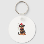 Airedale Terrier in kerst pet Sleutelhanger (Voorkant)