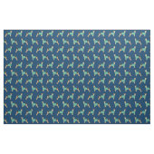 Airedale Terrier in scrubbelde marine Stof (Fat Quarter)