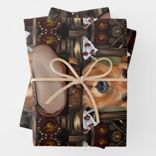 AIREDALE TERRIER INPAKPAPIER VEL (In situ)