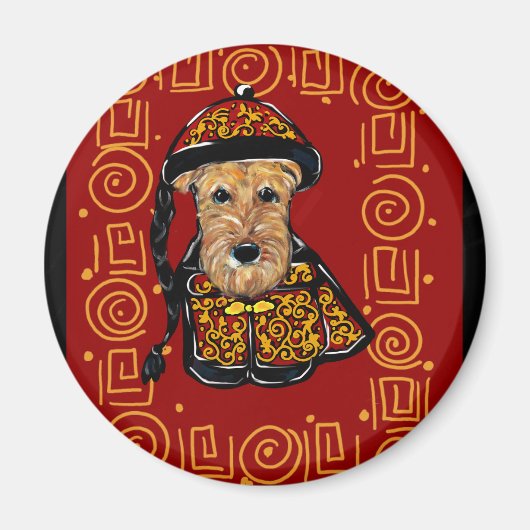 Airedale Terrier Jaar van de Hond Magneet (Voorkant)