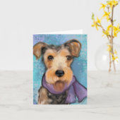 Airedale Terrier Kaart (Gele Bloem)