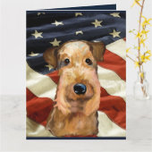 AIREDALE TERRIER KAART (Gele Bloem)