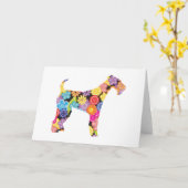 Airedale Terrier Kaart (Gele Bloem)