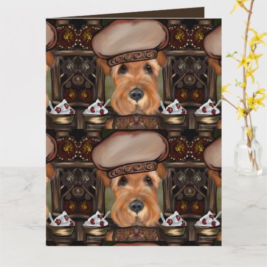 AIREDALE TERRIER KAART (Gele Bloem)