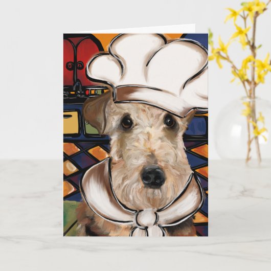 AIREDALE TERRIER KAART (Gele Bloem)