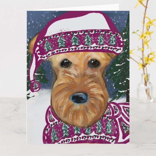 AIREDALE TERRIER KAART (Gele Bloem)