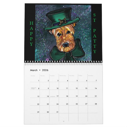 AIREDALE TERRIER KALENDER (Mar 2026)