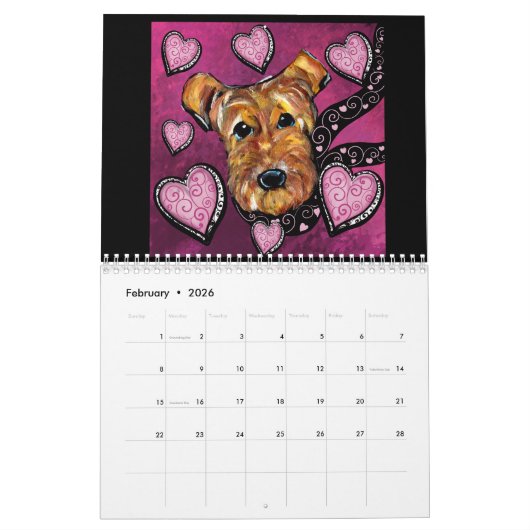 AIREDALE TERRIER KALENDER (Feb 2026)