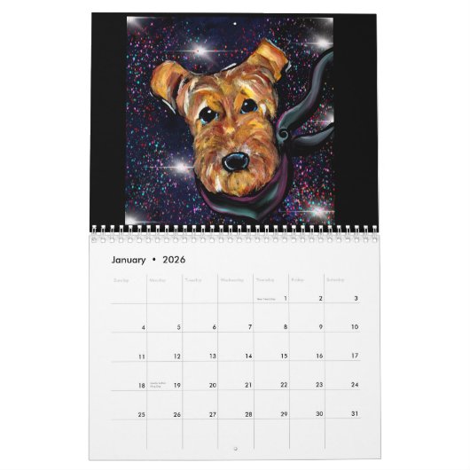 AIREDALE TERRIER KALENDER (Jan 2026)