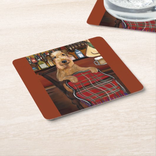 Airedale Terrier Kartonnen Onderzetters (Schuin)