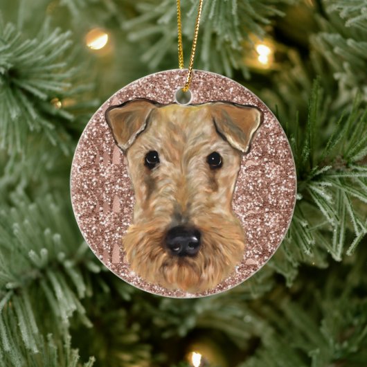 AIREDALE TERRIËR KERAMISCH ORNAMENT (Boom)
