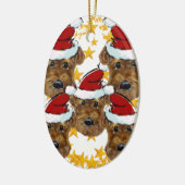 AIREDALE TERRIER KERAMISCH ORNAMENT (Links)