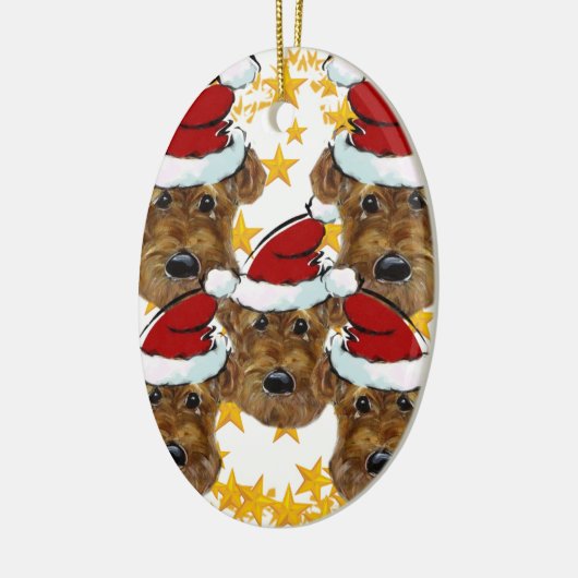 AIREDALE TERRIER KERAMISCH ORNAMENT (Links)