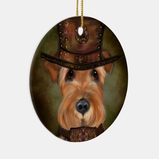 AIREDALE TERRIER KERAMISCH ORNAMENT (Rechts)
